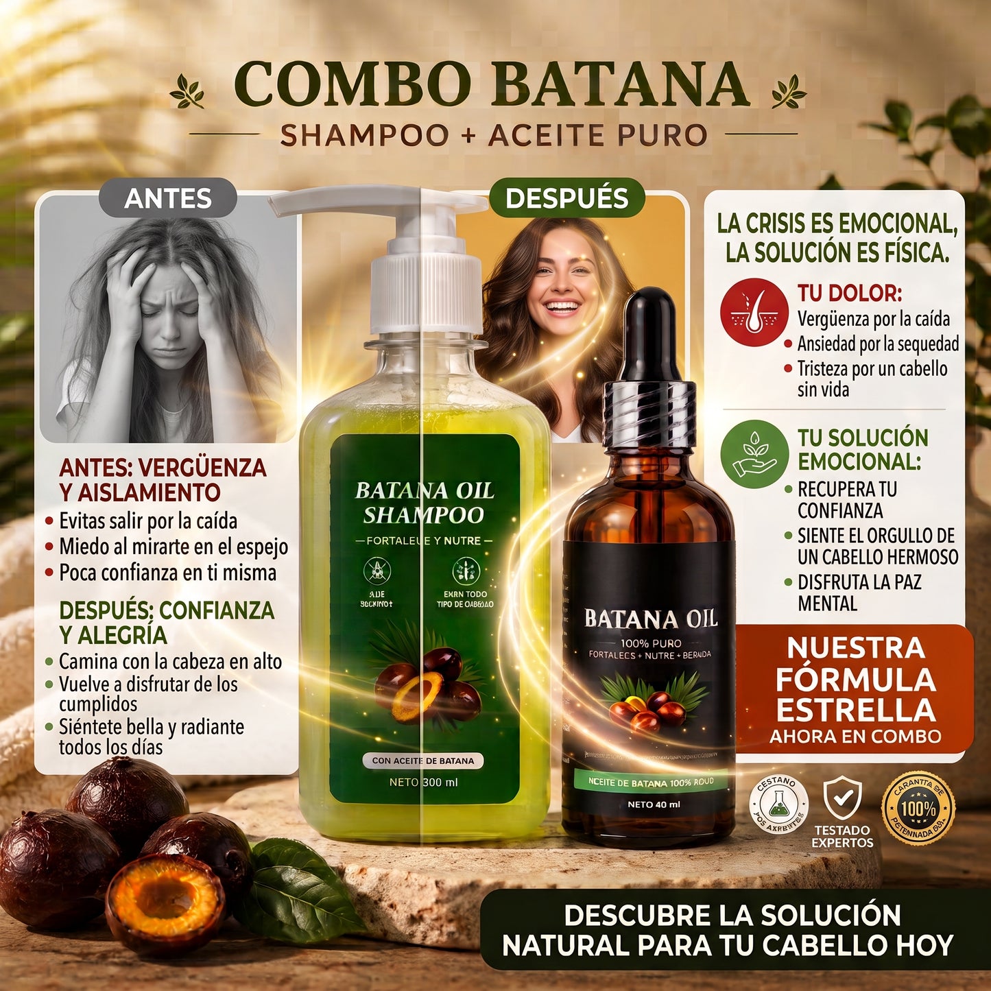 Combo Batana Oil Shampoo y aceite